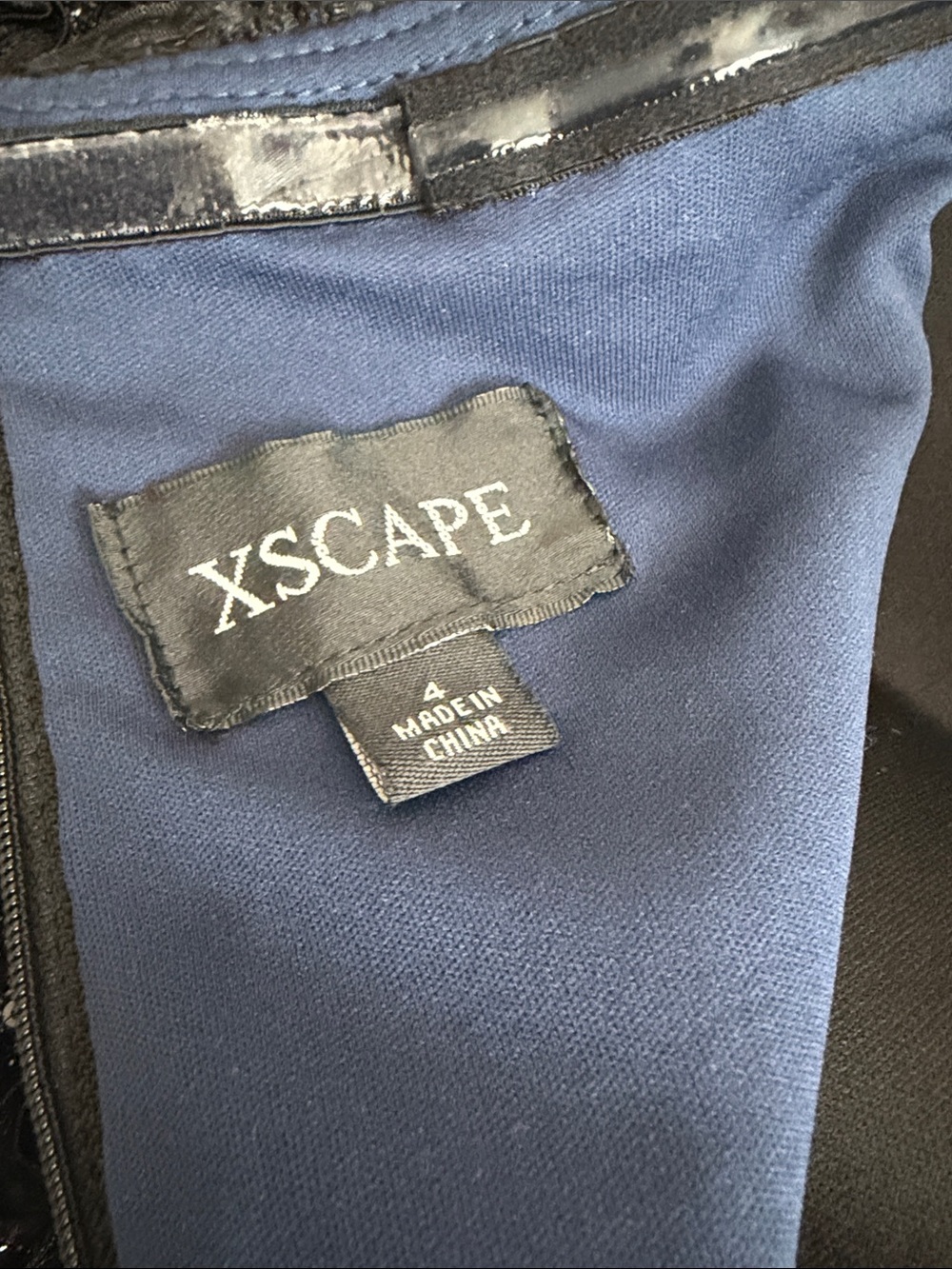 Xscape Black Beaded 3/4 Long-Sleeve Evening Gown - Picture 3 of 4